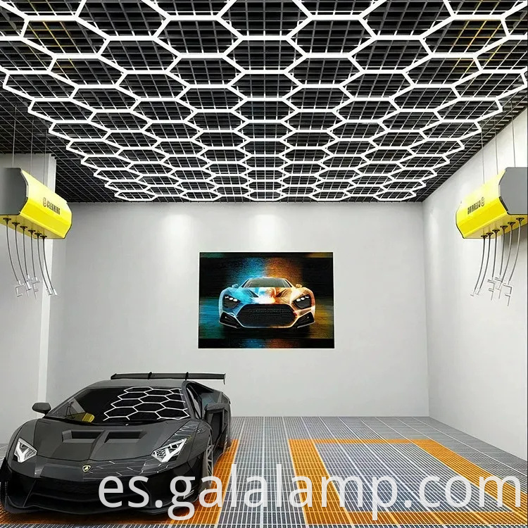 Sistema de cuadrícula de iluminación de garaje LED hexagonal para iluminación superior
